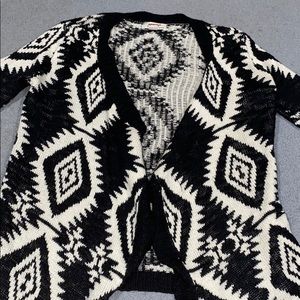 Junior black and white printed cardigan